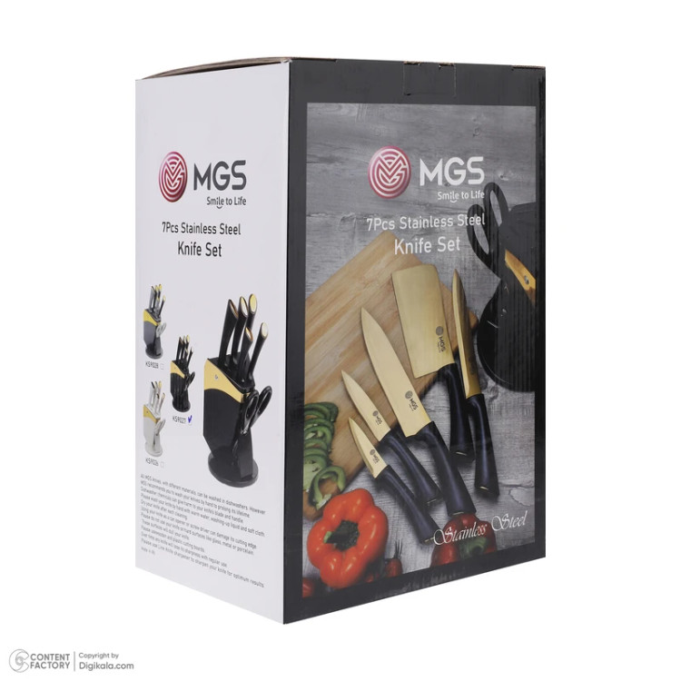 سرویس چاقو آشپزخانه 7 پارچه ام جی اس مدل KS9027