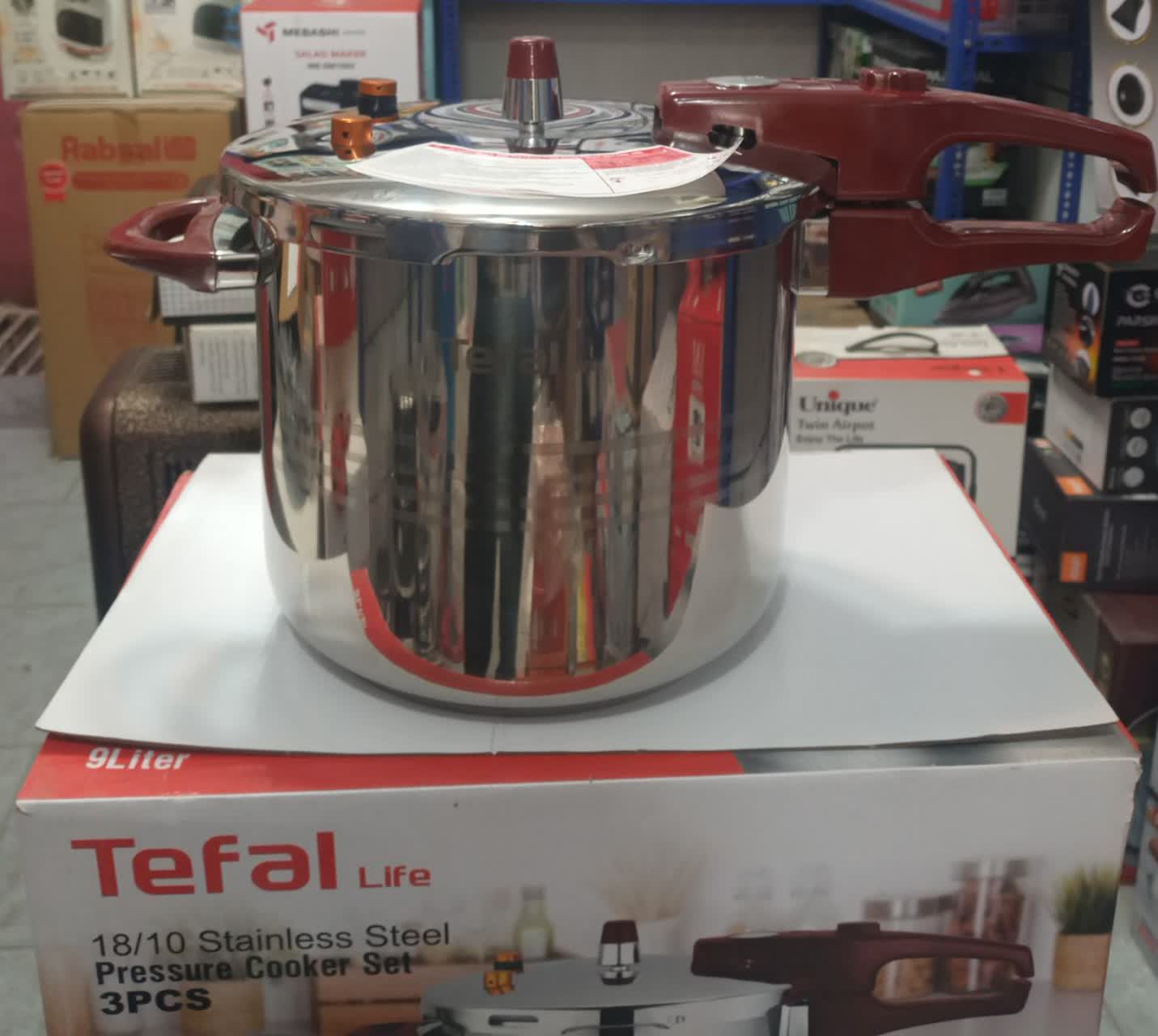 زودپز تفال لایف Tefal 9L ظرفیت ۹ لیتر روگازی استیل سه کاره