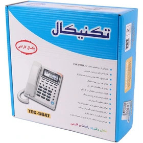 تلفن رومیزی تکنیکال مدل TEC-5847حافظه داررنگ مشکی